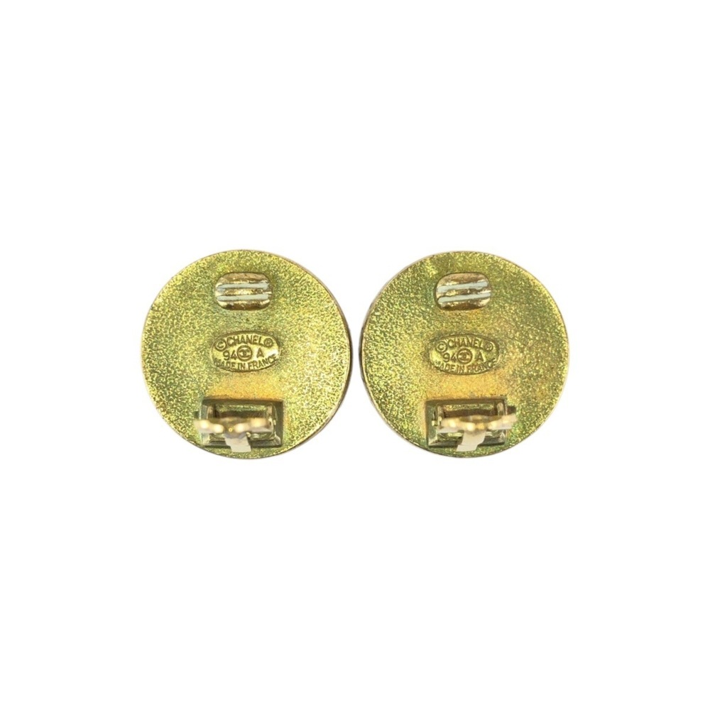 CHANEL Authentic Vintage Black Logo Earrings - Picture 4 of 4